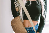 Camel Colorblock Strap Chain Shoulder Bag With Coin Purse