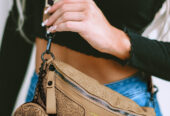 Camel Colorblock Strap Chain Shoulder Bag With Coin Purse