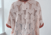 Delicacy Embroidered Flowers Colorblock Edge Hollowed Sweater