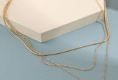 Gold Bar Pendant Layered Adjustable Chain Necklace