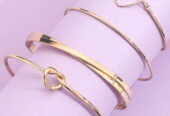 Gold Love Geometric Cross Plated Bracelet 4-piece Set