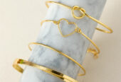 Gold Love Geometric Cross Plated Bracelet 4-piece Set