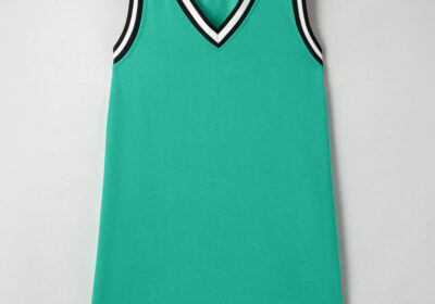 Mint-Green-Color-Contrast-Trim-V-Neck-Shift-Sleeveless-Mini-Dress4